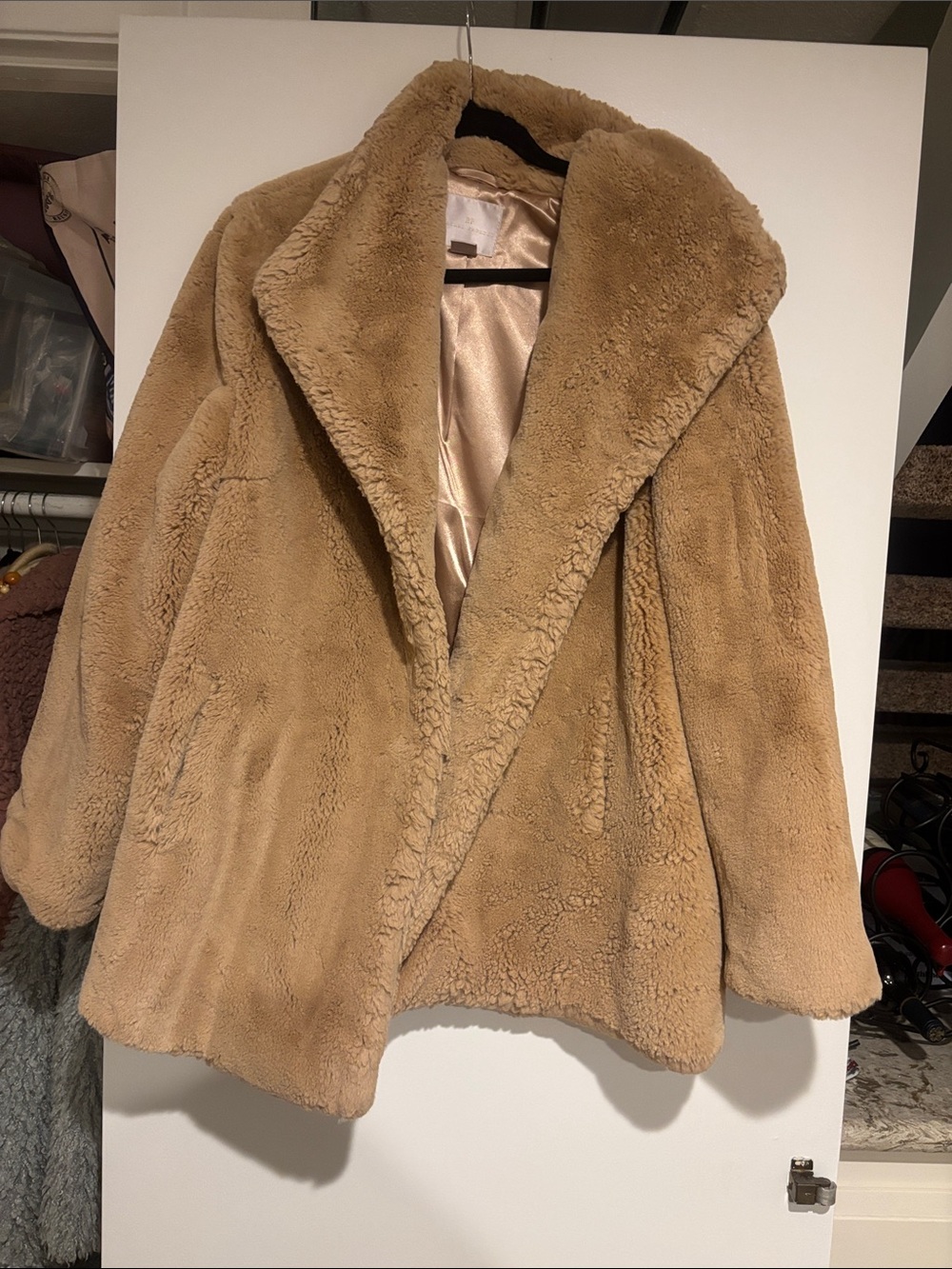 Rachel Parcell Plush Teddy Coat in Camel